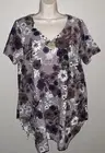 Coldwater Creek Tunic Top Shirt Mauve Purple Linen Blend Floral NWT Size XS