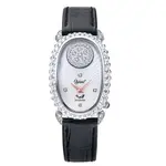 OGIVAL 愛其華 璀璨真鑽優雅時尚腕錶 380-34DLW 白鑽面黑帶