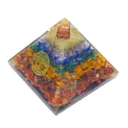 1 pc 7 Chakra Crystal Tree of Life Orgone Pyramid EMF Protection Meditation
