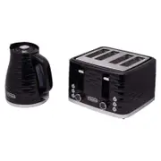 Westinghouse 1.7L Kettle & 4 Slice Toaster Pack Wave Pattern (Black/Silver)