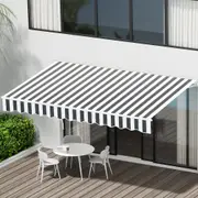 4Mx3M Motorised InstaHut Folding Arm Awning Retractable Sunshade Grey White