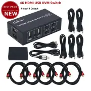 4X1 4K HDMI USB KVM Switch 4 In 1 Out for USB Mouse Keyboard Monitor Printer