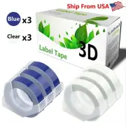 (3Blue+3Clear) LabelTape Fit For Dymo 20008CP Dymo 15447 Label Makers