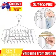 UP55 Pegs Stainless Steel Hanger Laundry Sock Underwear Clothes Airer Dryer Rack