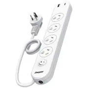 Energizer 4 Outlet Switched Powerboard with USB-A and C ports