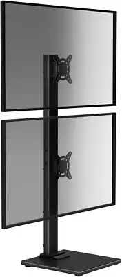 Dual Monitor Stand with Base- Vertical Stack Screen Free-Standing Monitor Riser