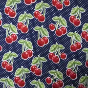 Cotton Quilt Fabric Waverly Cherry Polka Dot Blue Red 31" x 44" Craft Material