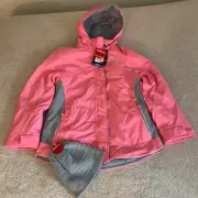 NEW Gerry Size Large 14/16 Ski Snow Stretch Jacket w/ Beanie Pink Gray NWT Coat
