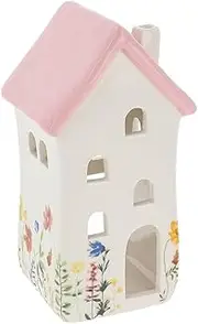 Shudehill Giftware Meadow House Tealight Holder - Small Pink 337801