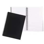 2 Pack College Ruled Notebook, Soft Black Cover Spiral Notebook, Memo Notepad