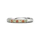 Peridot Gemstone Jewelry 925 Sterling Silver Eternity Ring Size 7 For Girls