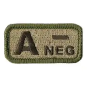 VELCRO® BRAND Fastener Morale Patch Blood Type A- Neg Multitan 1x2"