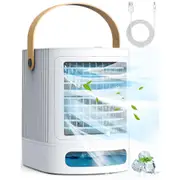 Mini Air Conditioner,Evaporative Air Cooler w/3-Level Humidify & 3 Speeds,7-Color Night Light,USB Powered Desk Portable Air Conditioners,Small Air Conditioner