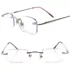 Upscale Stylish Rimless Light Purple Tinted Lens Rectangle 1.50 Reading Glasses