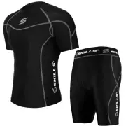 Men's Compression Armor Thermal Base layer Short Sleeve Shirt &Fitness Short Set
