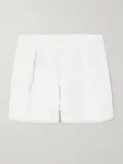 [Carolina Herrera] Carolina Herrera - Broderie Anglaise Cotton Shorts - White - US2 US 2 White