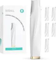 Sonic Dermaplaning Tool for Face - Rechargeable Dermaplane Razor with 6 Refill Dermablades, Facial Hair & Peach Fuzz Remover for Women (White)