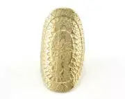 Textured Adjustable Ring Raw Brass 39mm (17.5mm 7US inner size) 2421