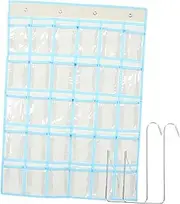 KALLORY Jewelry Organizer Hanging Storage Bag Wall Necklace Accessory Holder Non Woven for Over the Door Use Classroom Home Storage