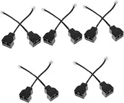 HOMSFOU 5sets Rj14 4-core Phone Cable Adapter 6p4c Detachable Line Rj11 Telephone Splitter Cable Adaptor Enhance Connectivity 2pcs*5