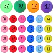 GARVALON 50pcs Digital Two-Color Ball for Home Party Sphere Balls Bingo Game Balls Sphere Party Balls Activity Party Balls Entertainment Balls Calling Balls Pp