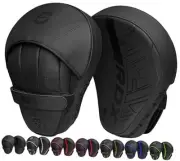 Boxing Pads Curved Focus Mitts, Maya Hide Leather Kara Hook and jab Black