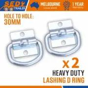 2x Lashing D Ring Zinc Plated Tie Down Points Trailer Centre Hole Anchor AU