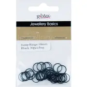 Ribtex Jump Rings 10mm Black 30 Pieces