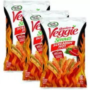 Sensible Portions Garden Veggie Straws SCREAMIN' HOT 4.25 oz, 3 Bags