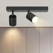 ZMH LED Ceiling Light Black Ceiling Spotlight: GU10 Ceiling Light Spotlights 2 Bulbs 350° Swivelling Ceiling Spotlights Modern Hallway Lamp Industrial Wall Spotlight for Living Room Bedroom Kitchen Bulb Not Included