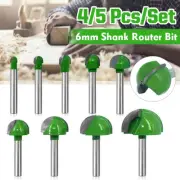 1/4" Shank Ball Round Nose Groove Router Bits Set Cove Core Box Woodworking Tool