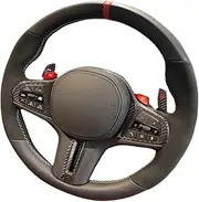 Customized Suede Leather Car Steering Wheel With Paddle Compatible With BMW M3 G80 M4 M5 F90 M8 X3M X4M X5M X6M F97 F98 F95 F96 G20 G30 G22(M6)