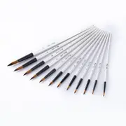 12 pcs/set Nylon Hair Watercolor Paint Brush Pen Set for Learning DIY Wooden Handle Oil Acrylic Painting Art Brushes Supplies