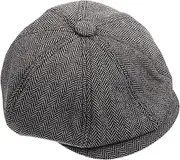 [JEWEDECO] Fashionable Octagonal Beret Hat for Women Comfortable Twill Patterned Retro Cap Stylish Accessory for Parties Shopping and Casual Outings Soft and Durable Design Dark Grey
