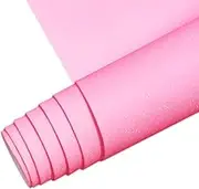 11.8"x53" Classic Rose Superfine Glitter Faux Leather Fabric for Crafts, Shiny Solid Color PU Synthetic Leather DIY Bows Jewelry Handmade Accessories