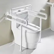 Toilet Safety Rail, Handicap Rails Grab Bars Bathroom Support, Toilet Handles,Commode Safety Hand Railing Guard Frame Shower Assist Aid,for Elderly Bariatric Disabled(White)