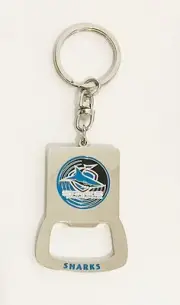 23705 CRONULLA SHARKS NRL COLOUR LOGO BOTTLE OPENER KEY RING KEYRING CHAIN
