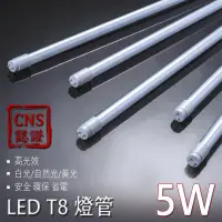 在飛比找PChome24h購物優惠-台灣大廠 亮博士 LED T8 燈管 1尺5W CNS認證 