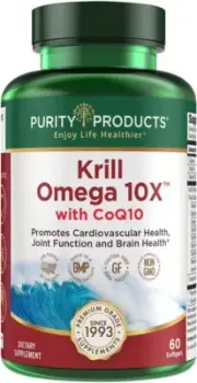 Purity Products Krill Omega 10X with CoQ10 more EPA & DHA - 60 Softgels