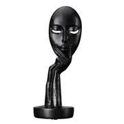Black/White Resin Modern Women Face Thinker Statue Abstract Sculptures Characters Crafts Handmade Carving Ornament Decorations BLACK COLOR