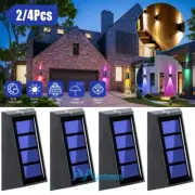 1-4x Waterproof Solar Garden Light RGB 7 Color Changing Fence Up Down Wall Lamp