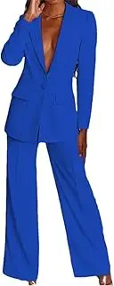 [HEYDHSDC] Women Blazers Set Solid Fashion Casual Long Pants Blazer Suit Two Pieces Clothes