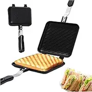 Toasted Sandwich Maker Non-stick Camping Toaster Quick Heating Toastie Maker Double Sided Sandwich Press with Non Slip Anti-Scald Handle for Bread BreakfastToasted