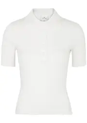 Courrèges Ribbed-knit Polo top - White - S (UK8-10 / S) S (UK8-10 / S)