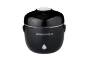 Rice Cooker Shape Mini LED Light Air Humidifier for Home & Office(Black)