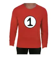 Adult Cat In The Hat Thing 1 Dr Seuss Red Top Party Costume Book Week