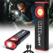 LED Work Light, 1600 Lumens Mini Magnetic Flat EDC Flashlight with Clip, 3 Mo...