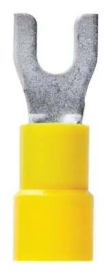 Jandorf 60846 Yellow Tin-Plated Copper #6 Stud Spade Terminal 12 to 10 AWG