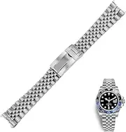 [AEHON] For Rolex GMT Master II 20mm Stainless Steel Replacement Wrist Watch Band watchband Strap Bracelet Jubilee with Oyster Clasp