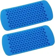150 Grids Small Silicone Ice Cube Trays Mini Heart Shaped Candy Chocolate Molds, Ice Mold Maker 2 Pack Chill Your Drink Faster,Tiny Ice Works Great for Blender (Blue, One Size)